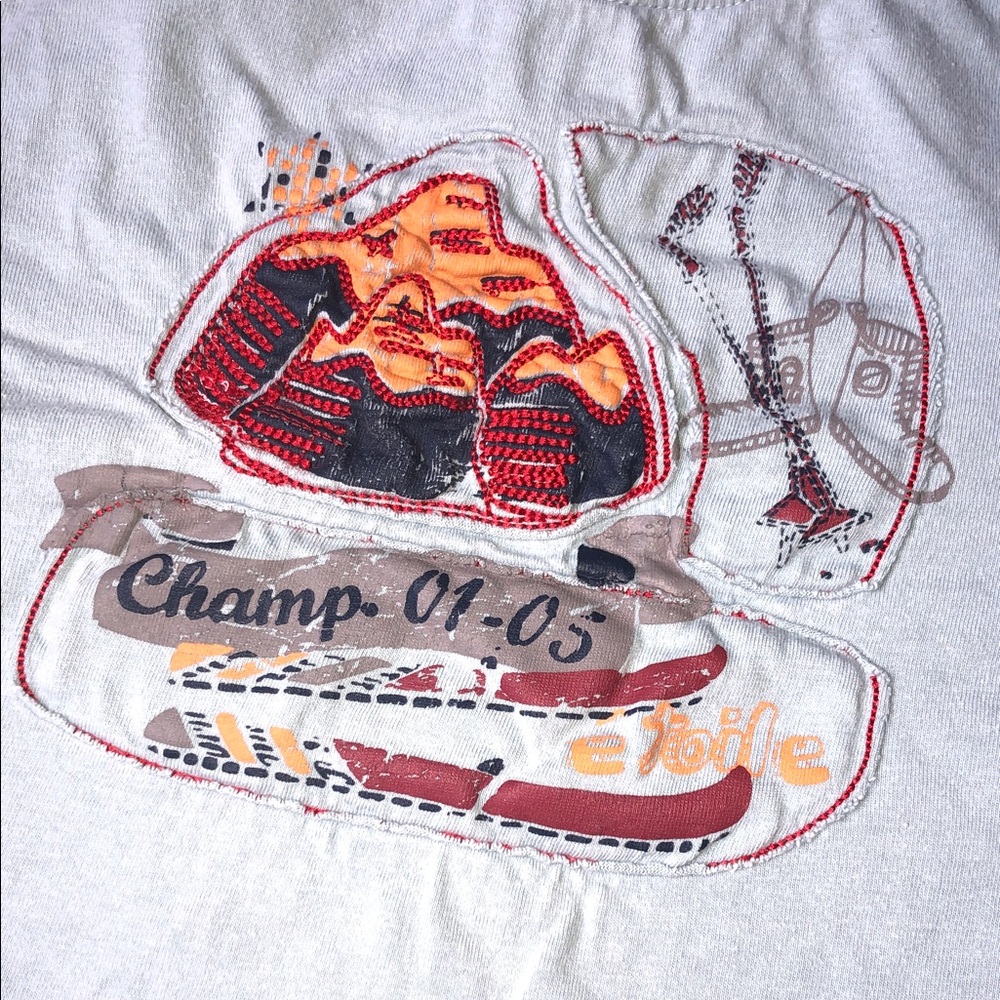 Boys' Champs Graphic Long Sleeve Tee in White with Black Sleeves - Picture 2 of 6
